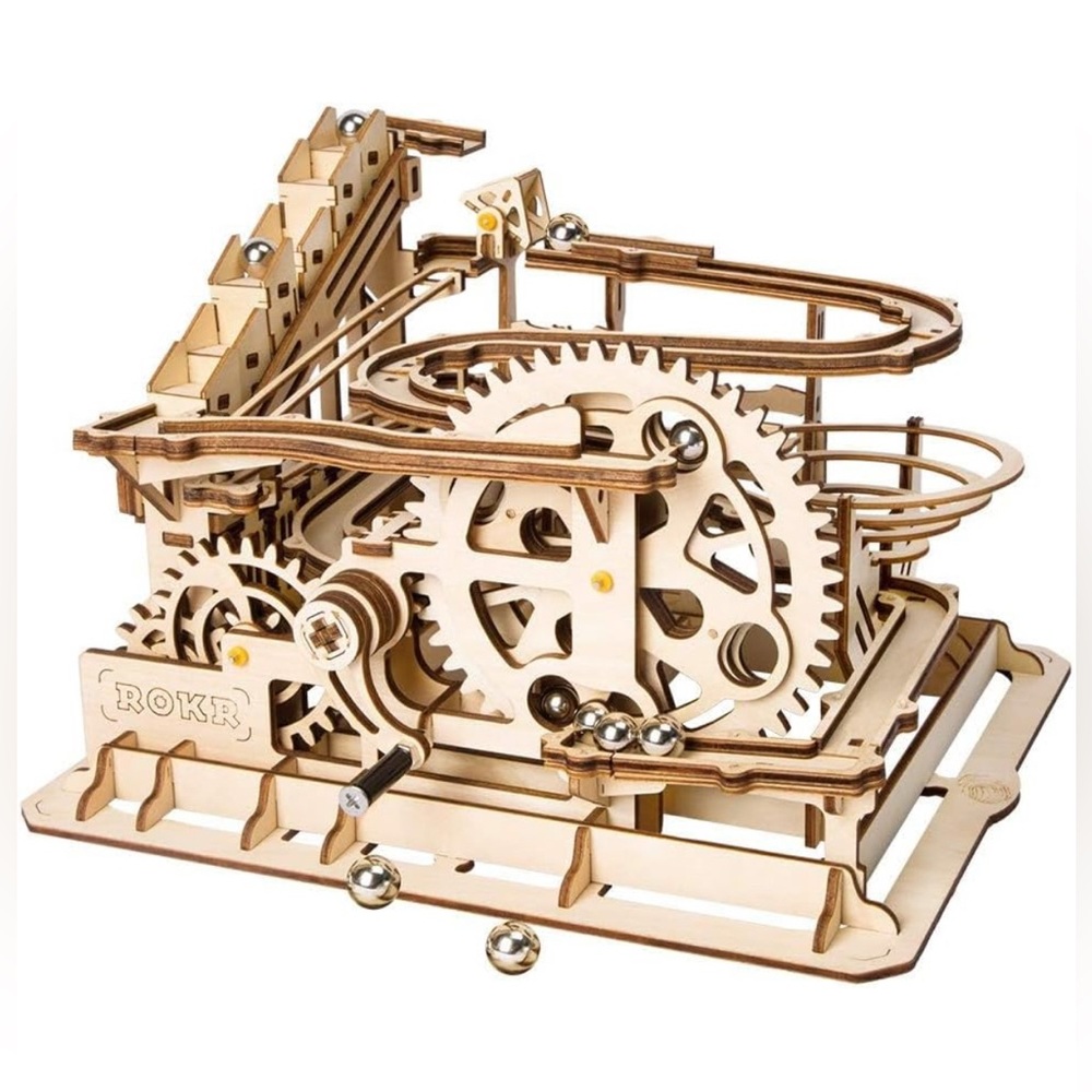 ✨NEW✨ Natural Wood 3D Puzzle with Intricate Gear Mechanisms and Marble Run